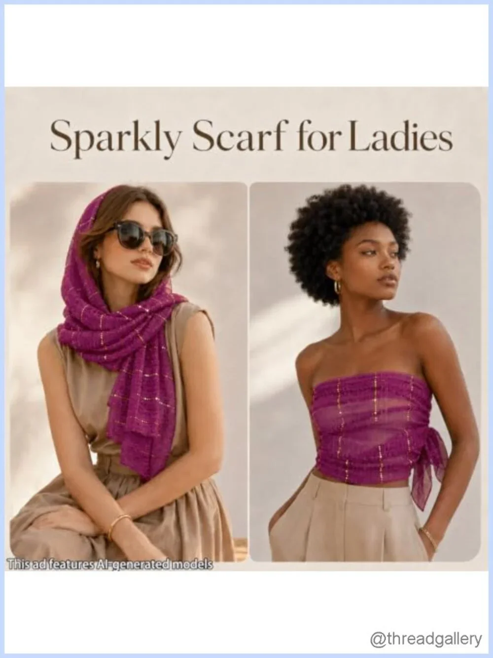 Sequin Sparkle Mesh Bandana Scarf Women's Evening Dress Accessory Lightweight